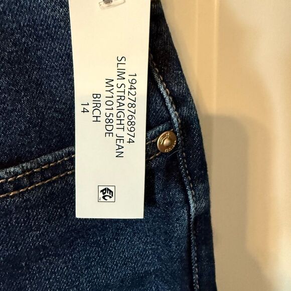 Seven7 Blue Relaxed Jeans with Gold Stitching - Picture 2 of 4